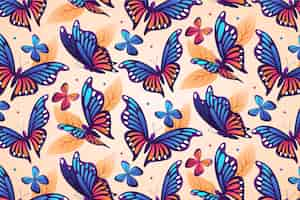 Free vector gradient  butterfly pattern design