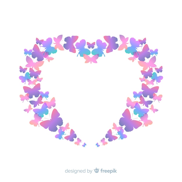 Бесплатное векторное изображение Градиент бабочки летающих силуэтов