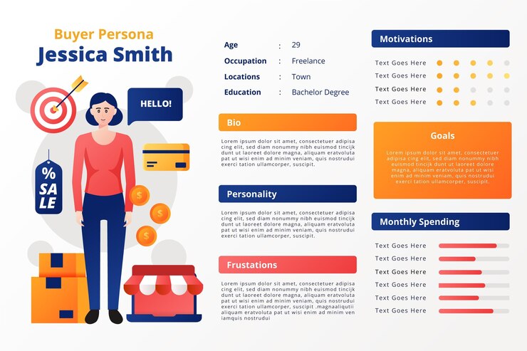 Free Vector gradient buyer persona infographics
