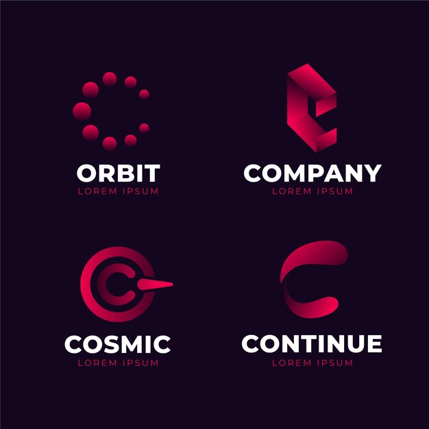 Gradient c logo template collection