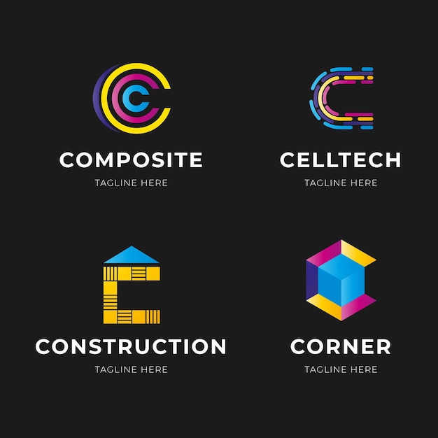 Gradient c logo template collection