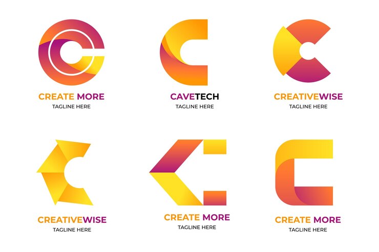 Free Vector gradient c logo template collection