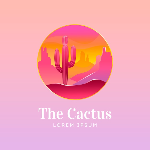 Gradient cactus logo design