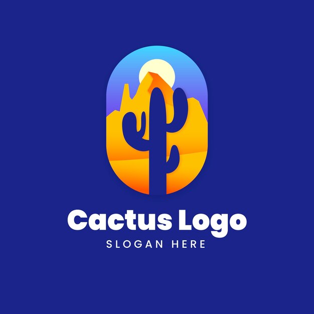 Gradient cactus logo design