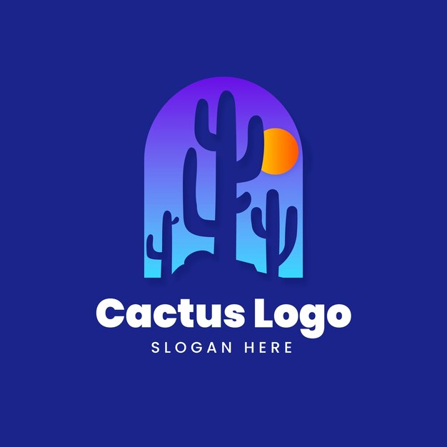 Gradient cactus logo design