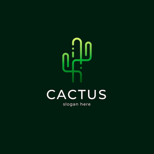 Gradient cactus logo template