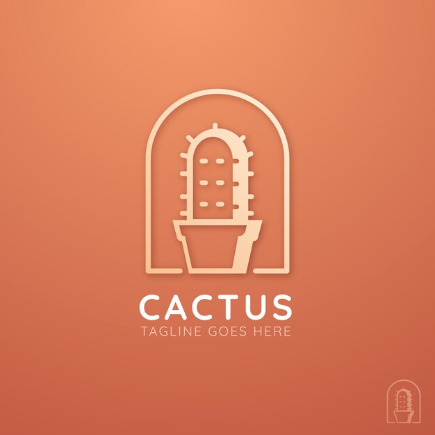 Gradient cactus logo template