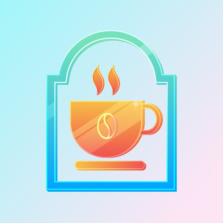 무료 Vector 그라데이션 카페 사이니지 디자인