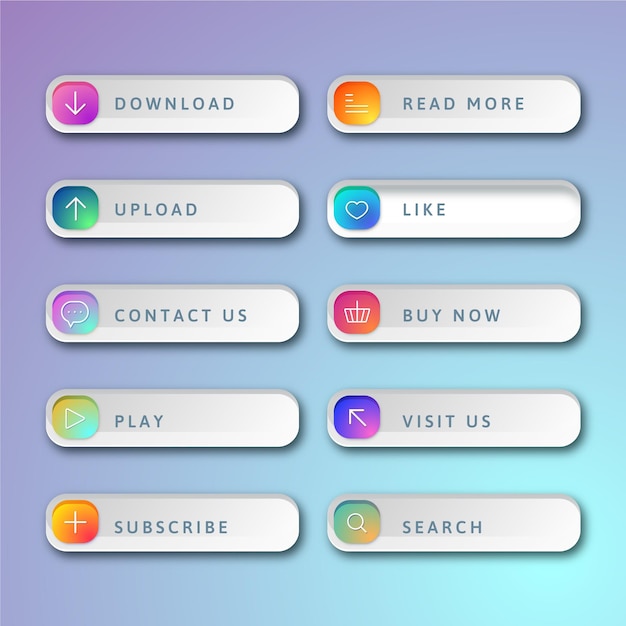 Free vector gradient call to action button pack