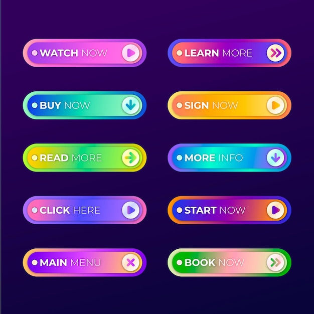 Gradient call to action button pack