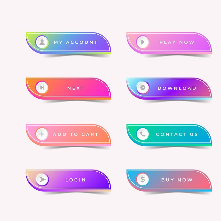 Free Vector gradient call to action button pack