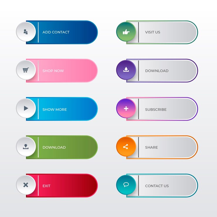 Free Vector gradient call to action buttons collection