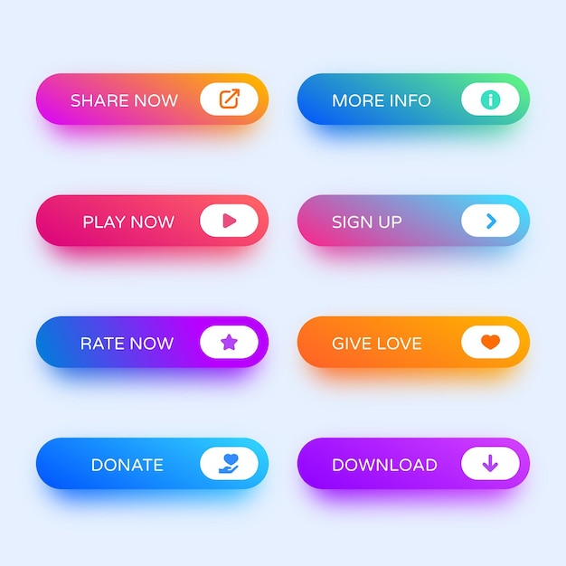 Free vector gradient call to action buttons