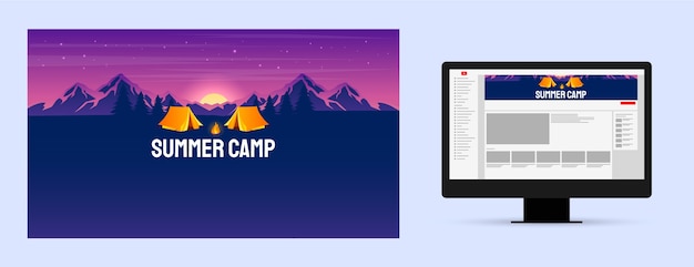 Free vector gradient camping template