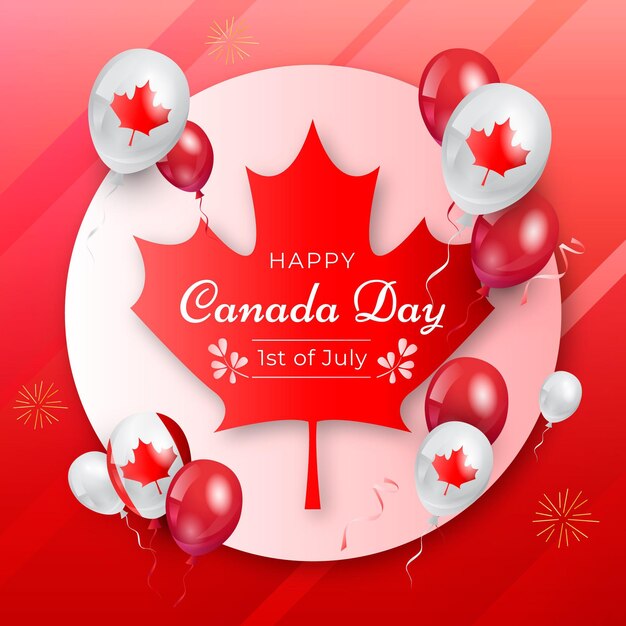 Gradient canada day illustration