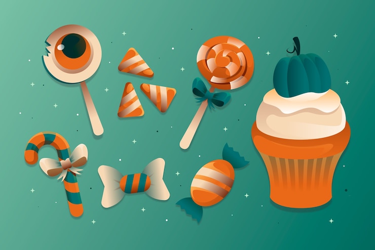 Free Vector gradient candy collection for halloween celebration
