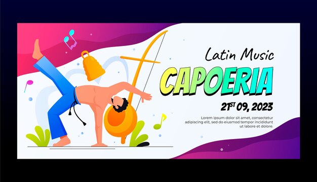 Gradient capoeira horizontal banner