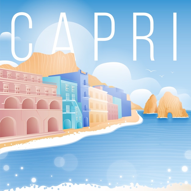 Vettore gratuito gradiente illustrazione capri