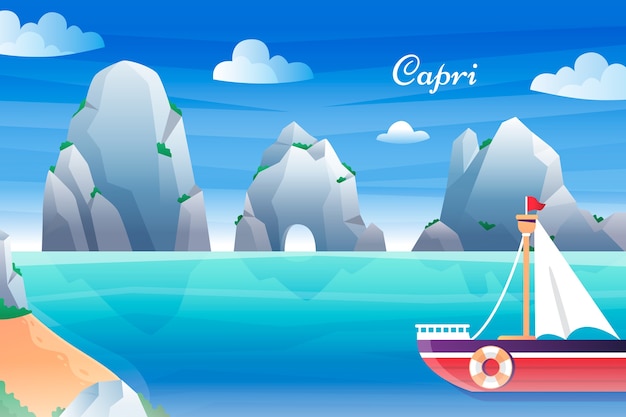 Gradiente illustrazione capri