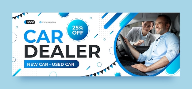 gradient car dealer facebook cover