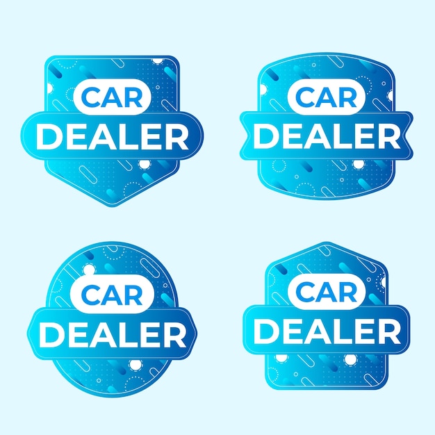 Free vector gradient car dealer labels template