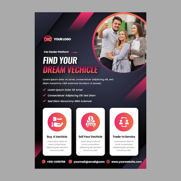 gradient car dealer poster template