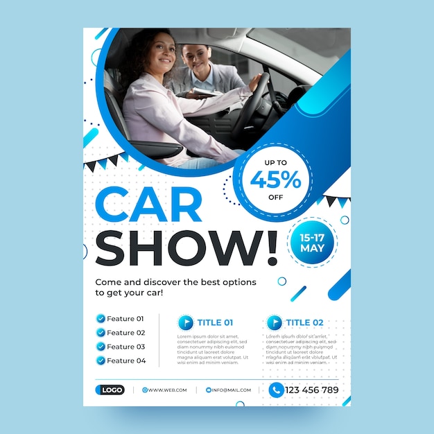 Gradient car dealer poster template