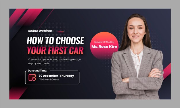 Gradient car dealer webinar template