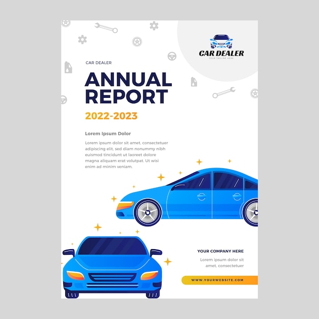 Vettore gratuito relazione annuale del concessionario auto gradiente