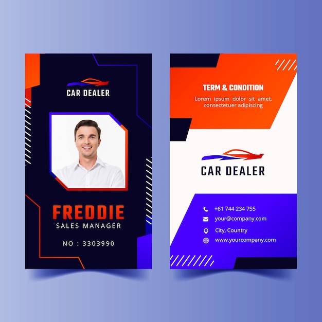 Gradient car dealership id card