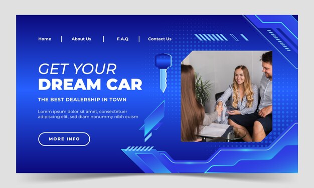 Gradient car dealership landing page