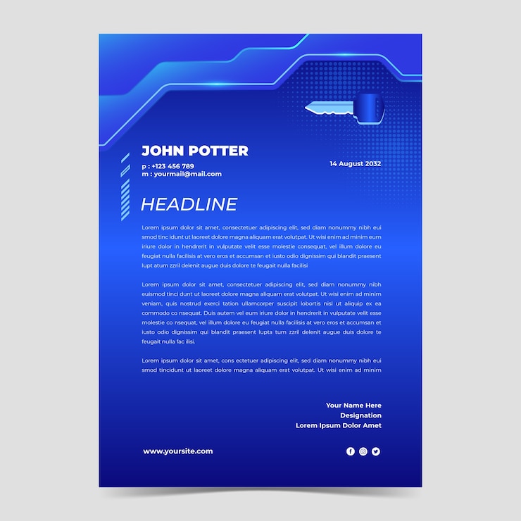 Free Vector gradient car dealership letterhead