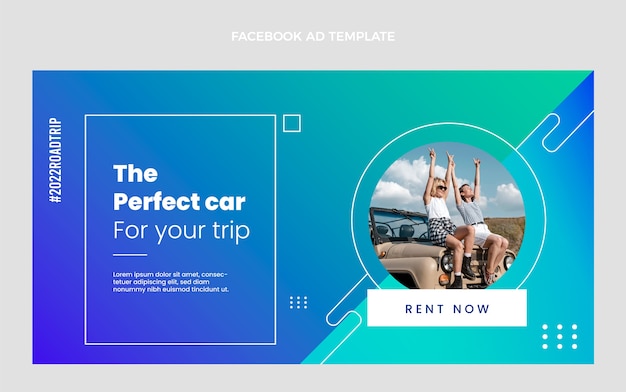 Gradient car rental design template