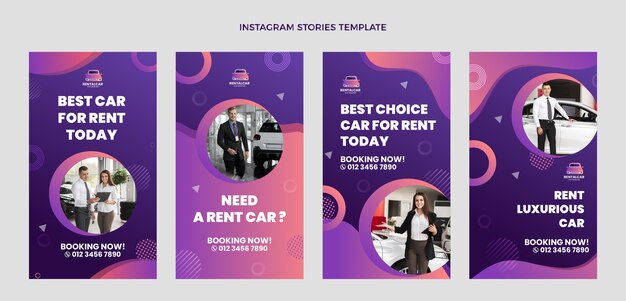 Gradient car rental instagram stories