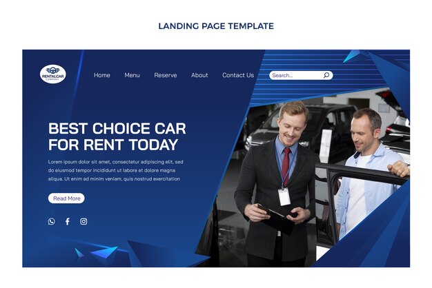 Gradient car rental landing page