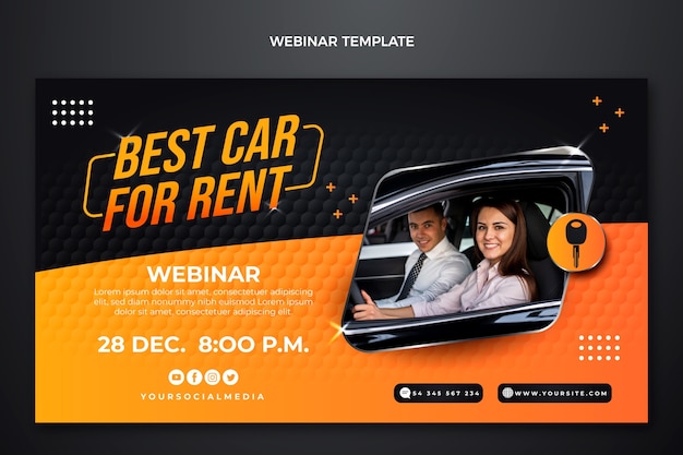 Free vector gradient car rental webinar template