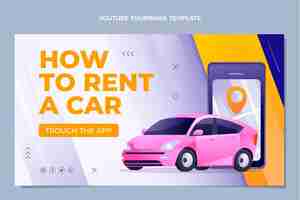 Free vector gradient car rental youtube thumbnail