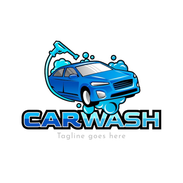 Gradient car wash logo design