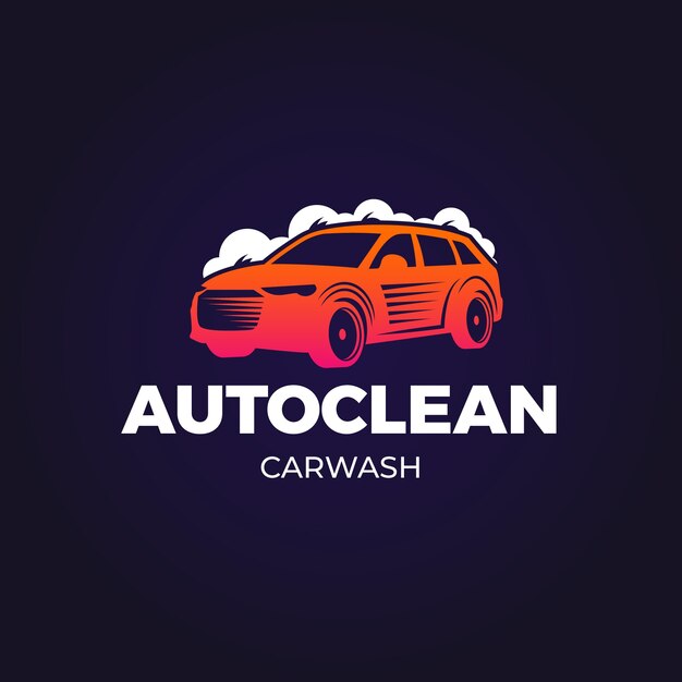 Gradient car wash logo template