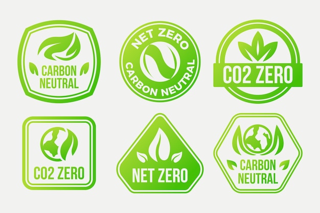 Gradient carbon neutral labels and stamps