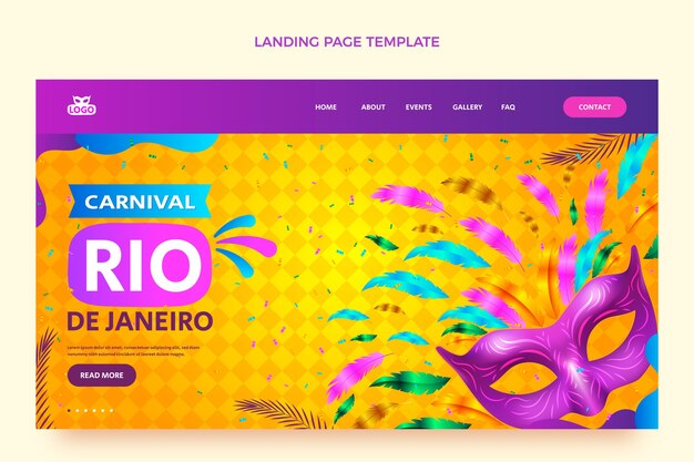 Gradient carnival landing page template