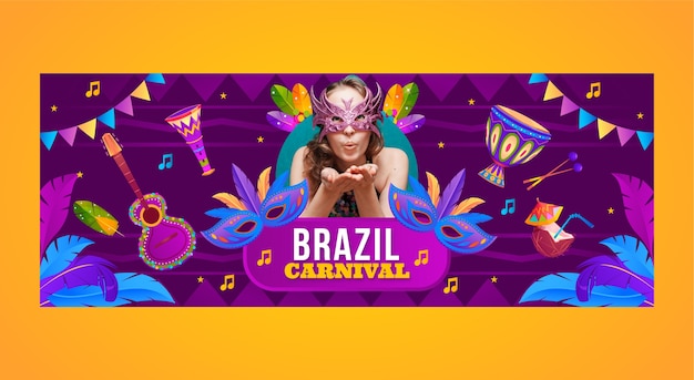 Gradient carnival social media cover template