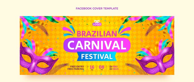 Gradient carnival social media cover template