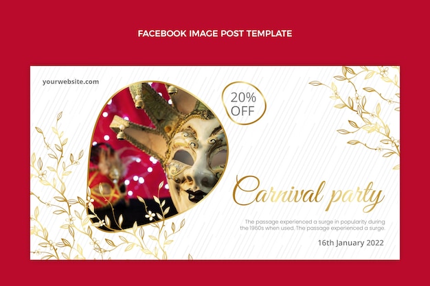 Free vector gradient carnival social media post template