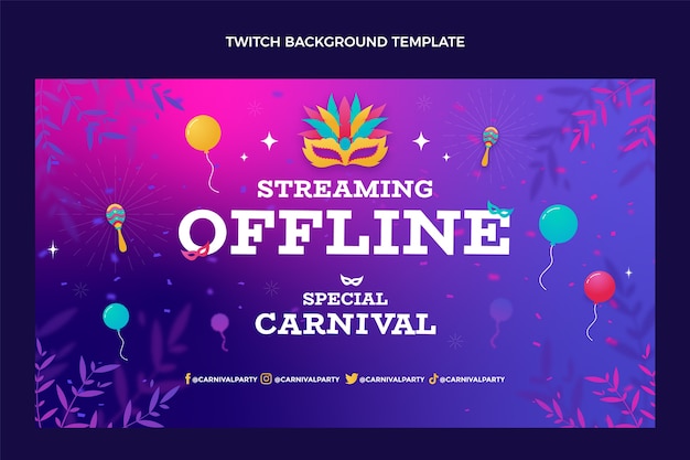 Free vector gradient carnival twitch background