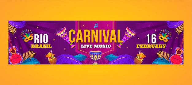 Бесплатное векторное изображение Градиентный карнавальный баннер подергивания