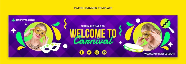 Free vector gradient carnival twitch banner