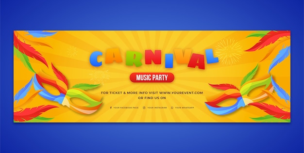 Free vector gradient carnival twitter header