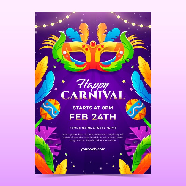 Gradient carnival vertical poster template