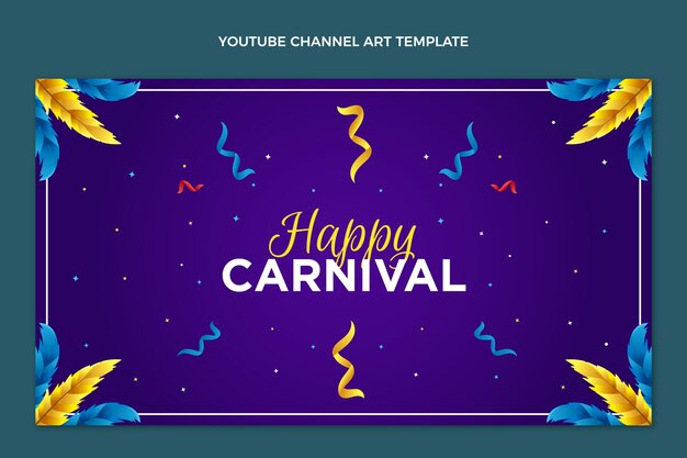 無料ベクター グラデーションカーニバルのyoutubeチャンネルアート